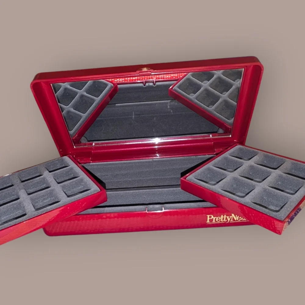 Vintage Red Pretty‎ Neat Portable Travel Jewelry Storage Box